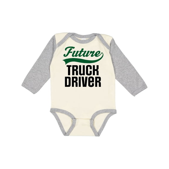Inktastic Future Truck Driver Boys Long Sleeve Baby Bodysuit