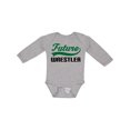 thumbnail image 1 of Inktastic Future Wrestler Boys Long Sleeve Baby Bodysuit, 1 of 5