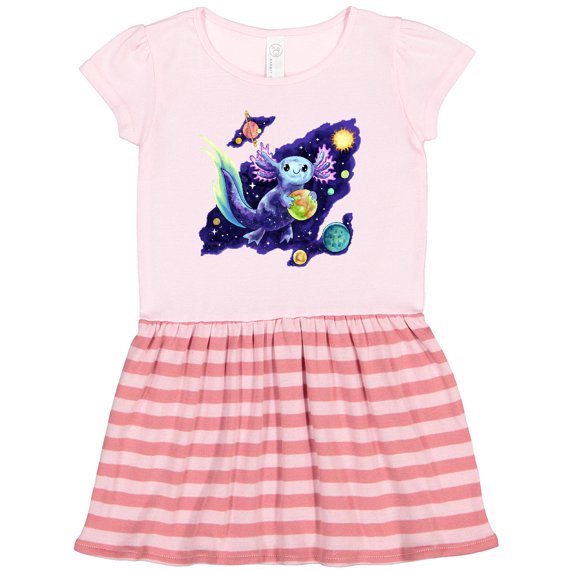 Inktastic Galaxolotl Cute Purple Space Axolotl Galaxy Design Gift Toddler Girl Dress
