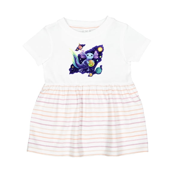Inktastic Galaxolotl Cute Purple Space Axolotl Galaxy Design Girls Baby Dress
