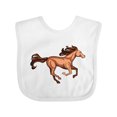 thumbnail image 1 of Inktastic Galloping Brown Horse-stylized Illustration Boys or Girls Baby Bib, 1 of 4
