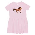 thumbnail image 1 of Inktastic Galloping Brown Horse-stylized Illustration Girls Toddler Dress, 1 of 5
