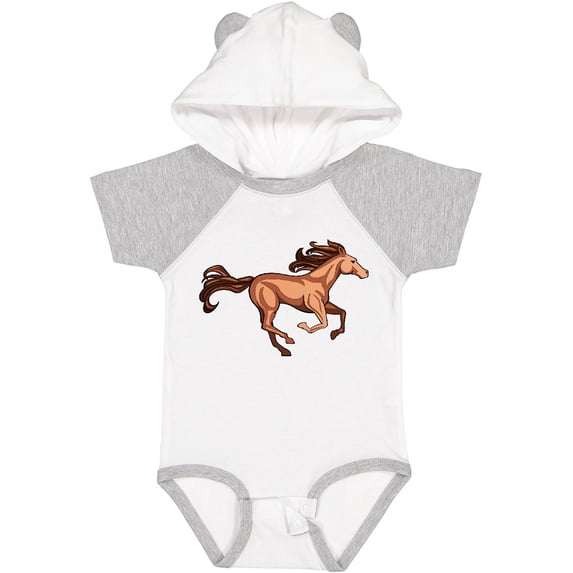 Inktastic Galloping Brown Horse-stylized illustration Boys or Girls Baby Bodysuit