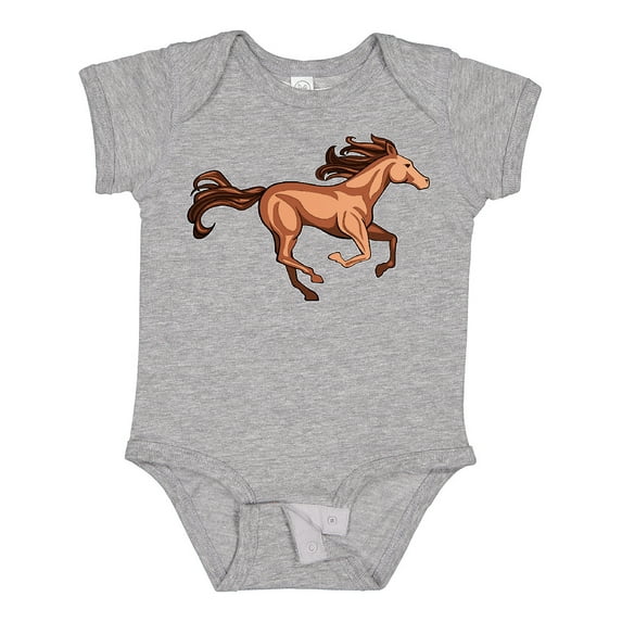 Inktastic Galloping Brown Horse-stylized illustration Boys or Girls Baby Bodysuit