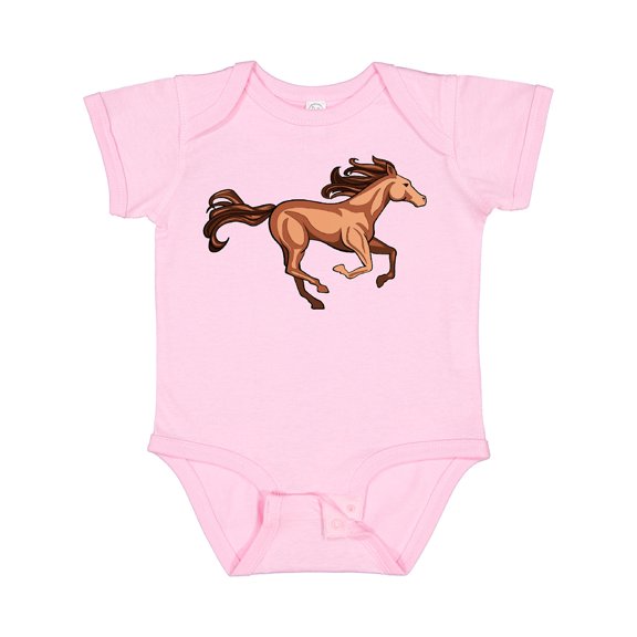 Inktastic Galloping Brown Horse-stylized illustration Boys or Girls Baby Bodysuit