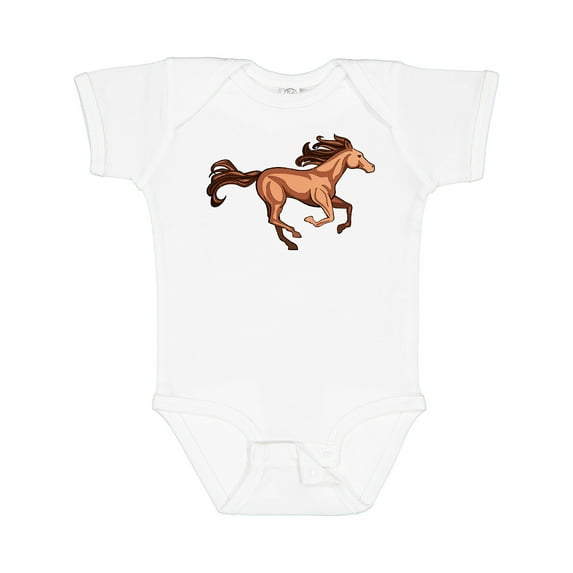 Inktastic Galloping Brown Horse-stylized illustration Boys or Girls Baby Bodysuit