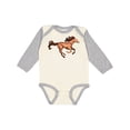 thumbnail image 1 of Inktastic Galloping Brown Horse-stylized illustration Boys or Girls Long Sleeve Baby Bodysuit, 1 of 5