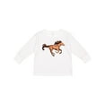 thumbnail image 1 of Inktastic Galloping Brown Horse-stylized Illustration Boys or Girls Long Sleeve Toddler T-Shirt, 1 of 5