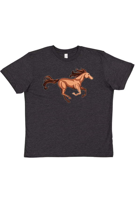 Galloping Brown Horse-stylized illustration Youth T-Shirt