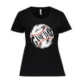 thumbnail image 1 of Inktastic Game Day Distressed Baseball Women's Plus Size T-Shirt, 1 of 5