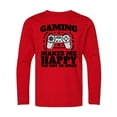 thumbnail image 1 of Inktastic Gaming Makes Me Happy Long Sleeve Youth T-Shirt, 1 of 5