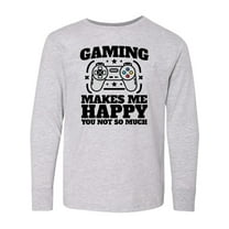 Inktastic Gaming Makes Me Happy Long Sleeve Youth T-Shirt