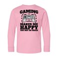 thumbnail image 1 of Inktastic Gaming Makes Me Happy Long Sleeve Youth T-Shirt, 1 of 5