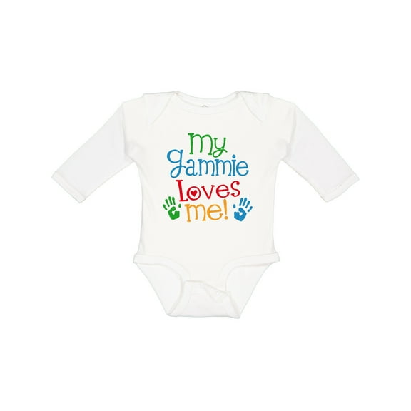 Inktastic Gammie Loves Me Grandkids Boys or Girls Long Sleeve Baby Bodysuit