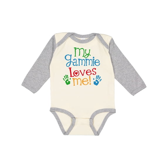 Inktastic Gammie Loves Me Grandkids Boys or Girls Long Sleeve Baby Bodysuit