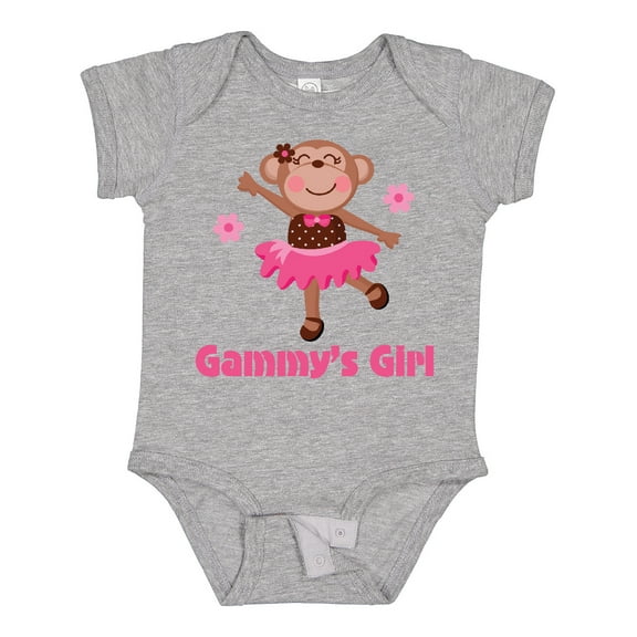 Inktastic Gammy's Girl Monkey Girls Baby Bodysuit
