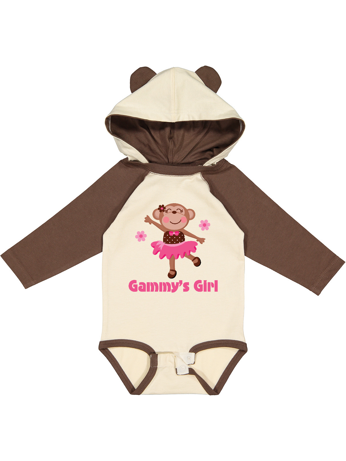 Inktastic Gammy's Girl Monkey Girls Long Sleeve Baby Bodysuit - image 1 of 4