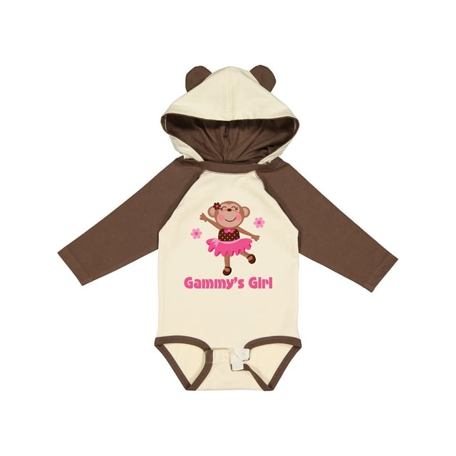 Inktastic Gammy's Girl Monkey Girls Long Sleeve Baby Bodysuit