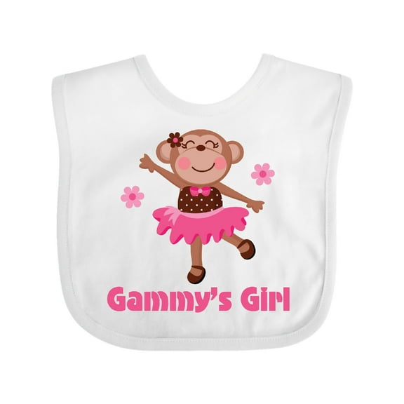 Inktastic Gammy's Girl monkey Girls Baby Bib