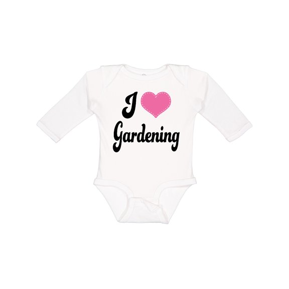 Inktastic Gardener Gift I Love Gardening Girls Long Sleeve Baby Bodysuit