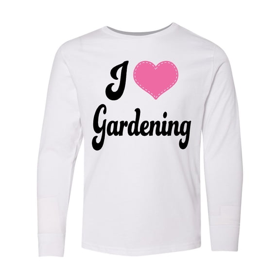 Inktastic Gardener Gift I Love Gardening Long Sleeve Youth T-Shirt