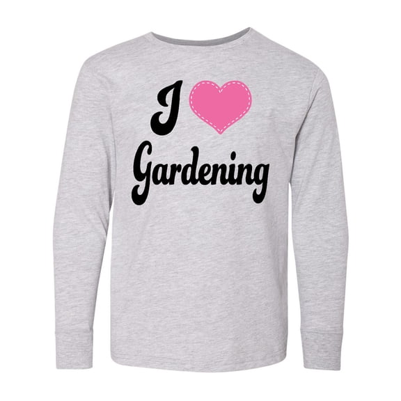 Inktastic Gardener Gift I Love Gardening Long Sleeve Youth T-Shirt