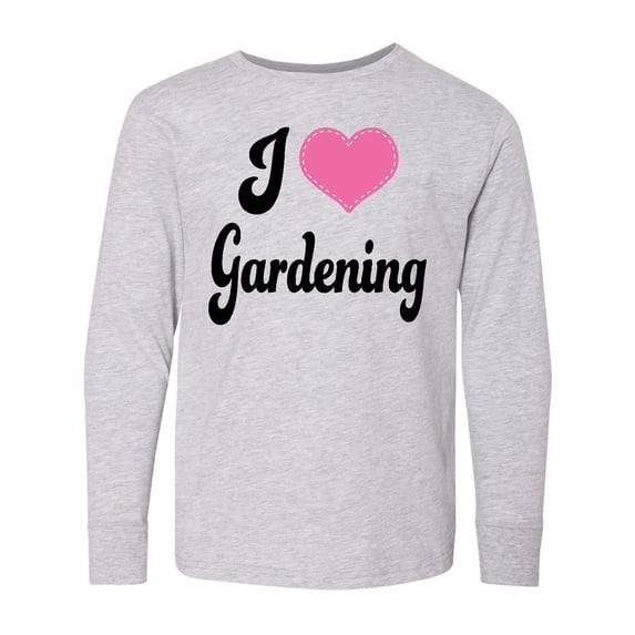Inktastic Gardener Gift I Love Gardening Long Sleeve Youth T-Shirt