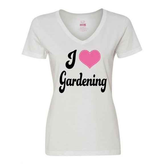 Inktastic Gardener I Love Gardening Women's V-Neck T-Shirt