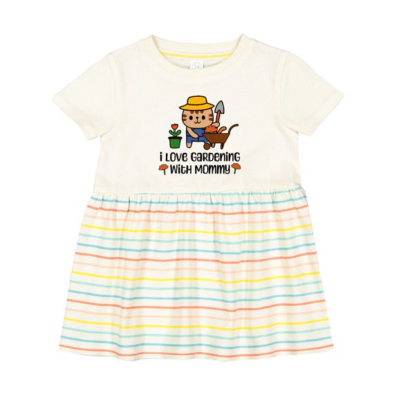 Inktastic Gardener I Love Gardening with Mommy Girls Baby Dress