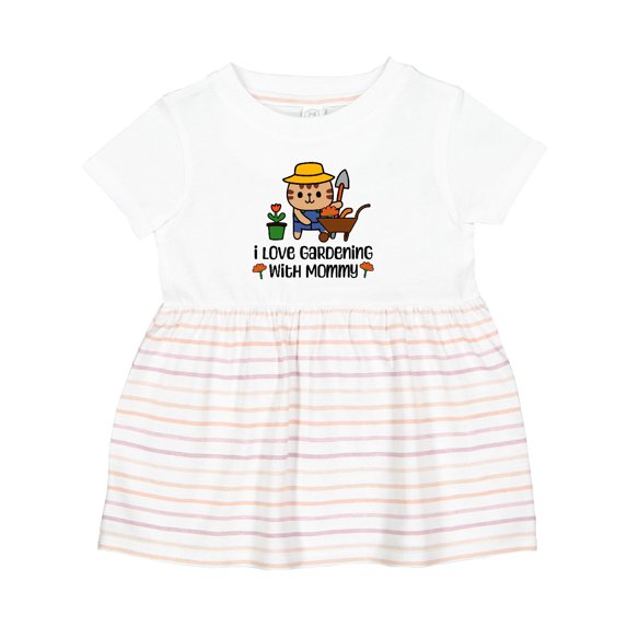 Inktastic Gardener I Love Gardening with Mommy Girls Baby Dress