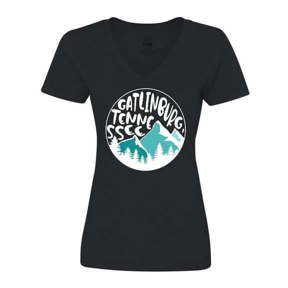 Inktastic Gatlinburg, Tennessee- Mountains Women's V-Neck T-Shirt