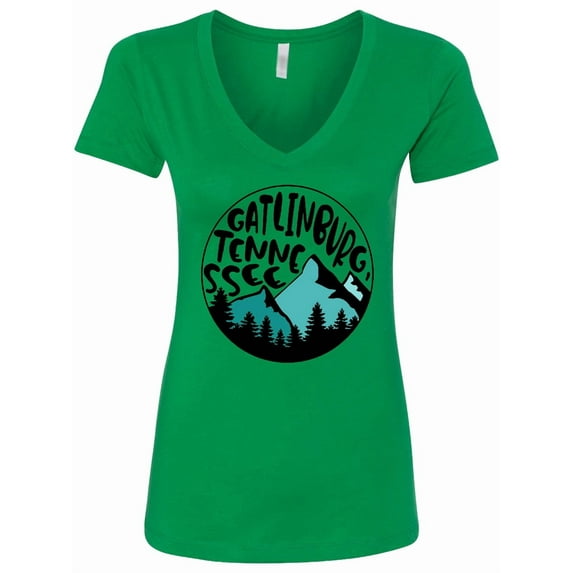 Inktastic Gatlinburg, Tennessee Mountains Women's V-Neck T-Shirt