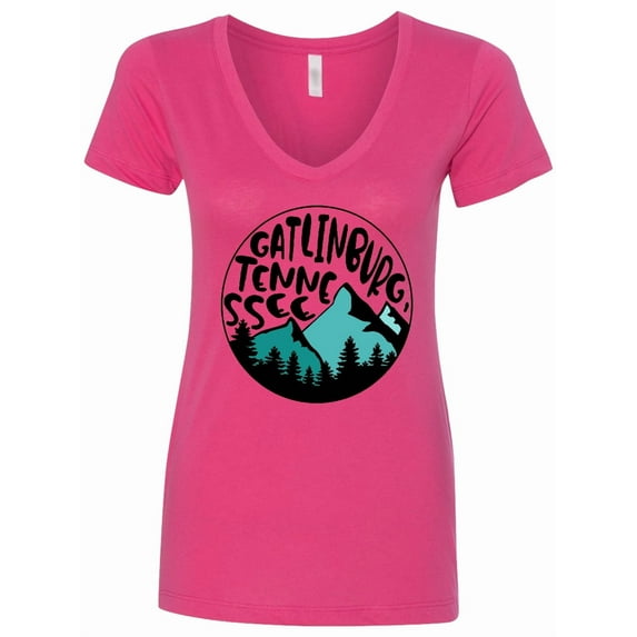 Inktastic Gatlinburg, Tennessee Mountains Women's V-Neck T-Shirt