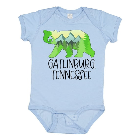 Inktastic Gatlinburg, Tennessee Mountains and Bear Shape Boys or Girls Baby Bodysuit