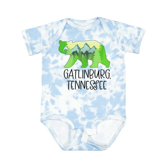 Inktastic Gatlinburg, Tennessee Mountains and Bear Shape Boys or Girls Baby Bodysuit