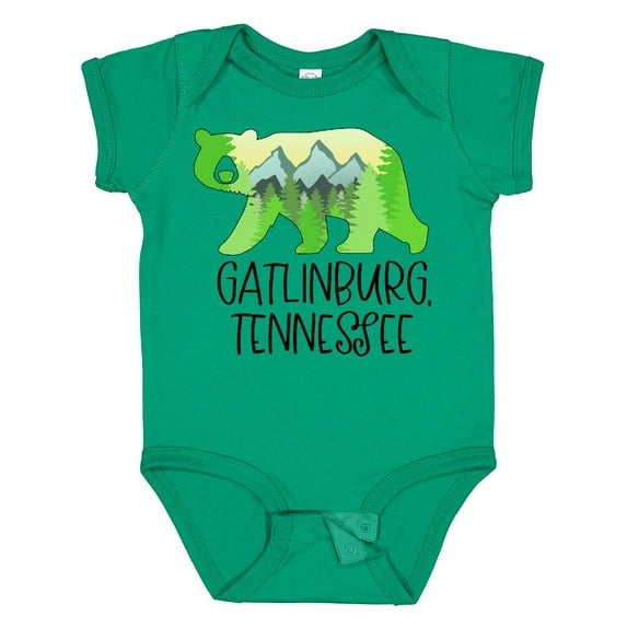 Inktastic Gatlinburg, Tennessee Mountains and Bear Shape Boys or Girls Baby Bodysuit