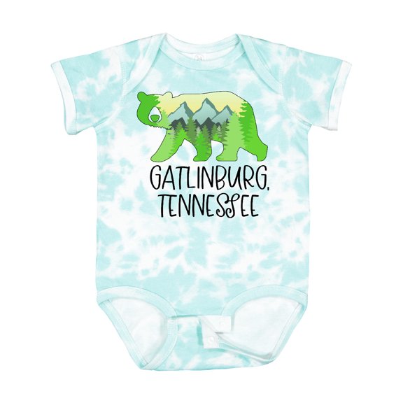Inktastic Gatlinburg, Tennessee Mountains and Bear Shape Boys or Girls Baby Bodysuit