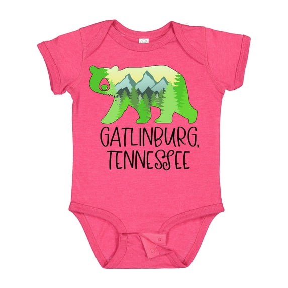 Inktastic Gatlinburg, Tennessee Mountains and Bear Shape Boys or Girls Baby Bodysuit