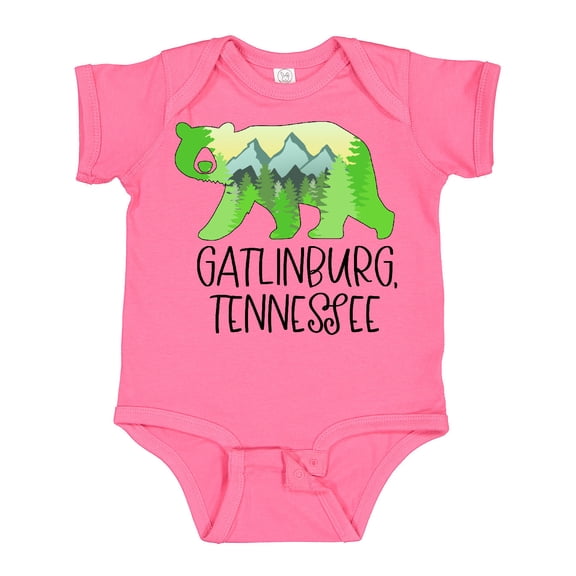 Inktastic Gatlinburg, Tennessee Mountains and Bear Shape Boys or Girls Baby Bodysuit