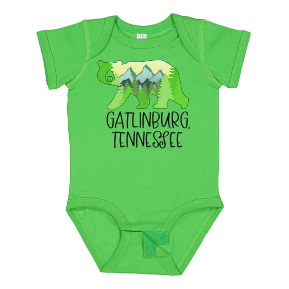 Inktastic Gatlinburg, Tennessee Mountains and Bear Shape Boys or Girls Baby Bodysuit