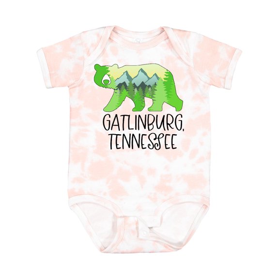 Inktastic Gatlinburg, Tennessee Mountains and Bear Shape Boys or Girls Baby Bodysuit
