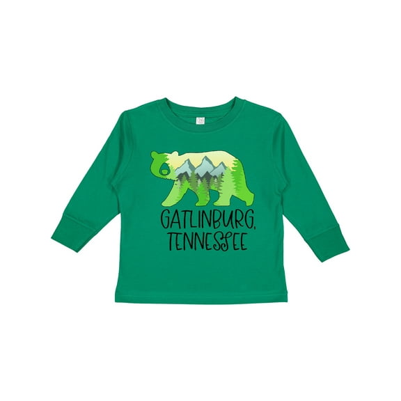 Inktastic Gatlinburg, Tennessee Mountains and Bear Shape Boys or Girls Long Sleeve Toddler T-Shirt