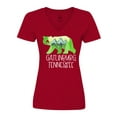 thumbnail image 1 of Inktastic Gatlinburg, Tennessee- Mountains and Bear Shape Women's V-Neck T-Shirt, 1 of 5
