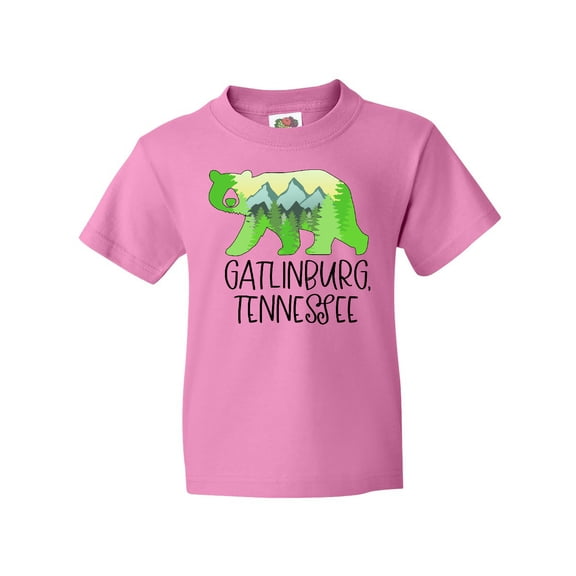Inktastic Gatlinburg, Tennessee- Mountains and Bear Shape Youth T-Shirt