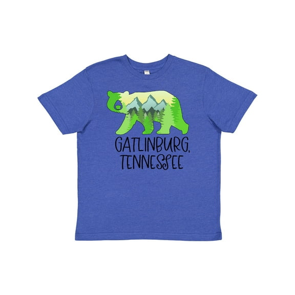 Inktastic Gatlinburg, Tennessee- Mountains and Bear Shape Youth T-Shirt