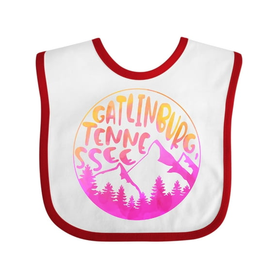 Inktastic Gatlinburg, Tennessee- Mountains in Sunrise Colors Boys or Girls Baby Bib