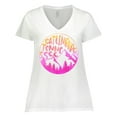 thumbnail image 1 of Inktastic Gatlinburg, Tennessee- Mountains in Sunrise Colors Women's Plus Size V-Neck T-Shirt, 1 of 5