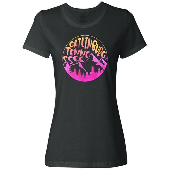 Inktastic Gatlinburg, Tennessee- Mountains in Sunrise Colors Women's T-Shirt