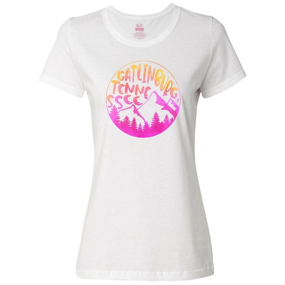 Inktastic Gatlinburg, Tennessee- Mountains in Sunrise Colors Women's T-Shirt