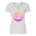 thumbnail image 1 of Inktastic Gatlinburg, Tennessee- Mountains in Sunrise Colors Women's V-Neck T-Shirt, 1 of 5